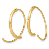 14K Polished Round Curved Threader Earrings
